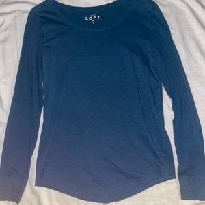 Loft Ann Taylor Blue Long Sleeve Tee Shirt